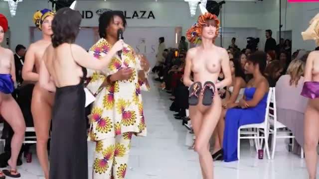 国际裸体配饰T台走秀 模特全裸T台炫Obiaocha 配饰 身体艺术与时尚融合 赤裸躯体就是最贵布料#母狗#女神#挑逗#骚逼